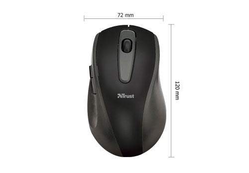 Trust EasyClick - Grande souris sans fil, noire