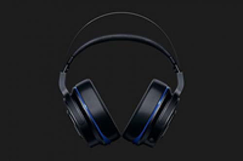 Razer Thresher Para Playstation Auriculares InaláMbricos Para Juegos Para PS4 - , PS5 y PC, auriculares inalámbricos, 16 horas de duración de la batería, control en los auriculares, almohadillas de cuero artificial, negro-azul