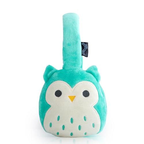 Squishmallows Winston The Owl - Auriculares Bluetooth de Felpa con micrófono Integrado para Hacer Llamadas telefónicas. Rango Bluetooth de 10 Metros, Control de Volumen, Almohadillas de Felpa Suave y
