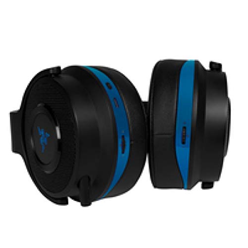 Razer Thresher Para Playstation Auriculares InaláMbricos Para Juegos Para PS4 - , PS5 y PC, auriculares inalámbricos, 16 horas de duración de la batería, control en los auriculares, almohadillas de cuero artificial, negro-azul