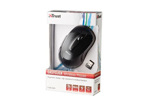 Trust EasyClick - Grande souris sans fil, noire