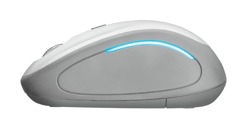 Trust Yvi FX - Souris optique sans fil lumineuse, blanche
