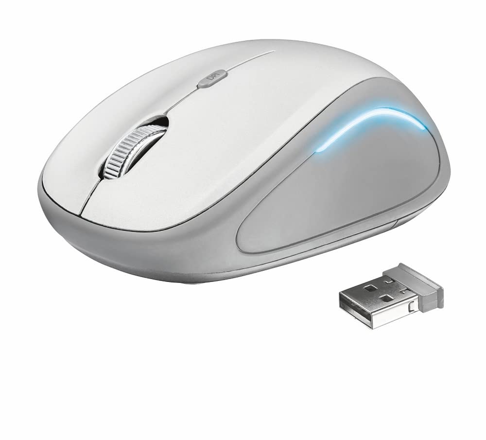 Trust Yvi FX - Souris optique sans fil lumineuse, blanche