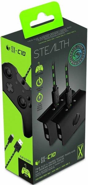 Stealth Sx-C10 - BateríA Doble Para Mando XBOX - One + Cable de Carga (20 Horas de autonomía), Color Negro