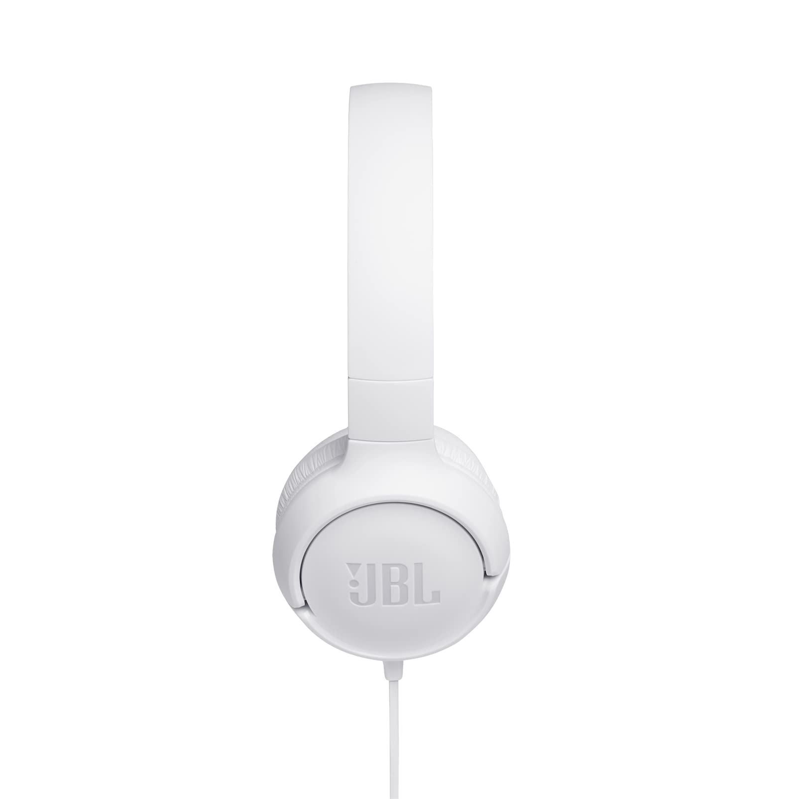 JBL Tune 500 Auriculares supraaurales de cable y control remoto de un solo botón, micrófono incluido, asistente de voz, blanco