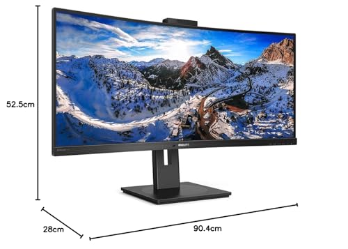 Monitor Profesional Ultrapanorámico Curvo Philips 346P1CRH 34'/ WQHD/ Webcam/ Multimedia/ Regulable en altura/ Negro