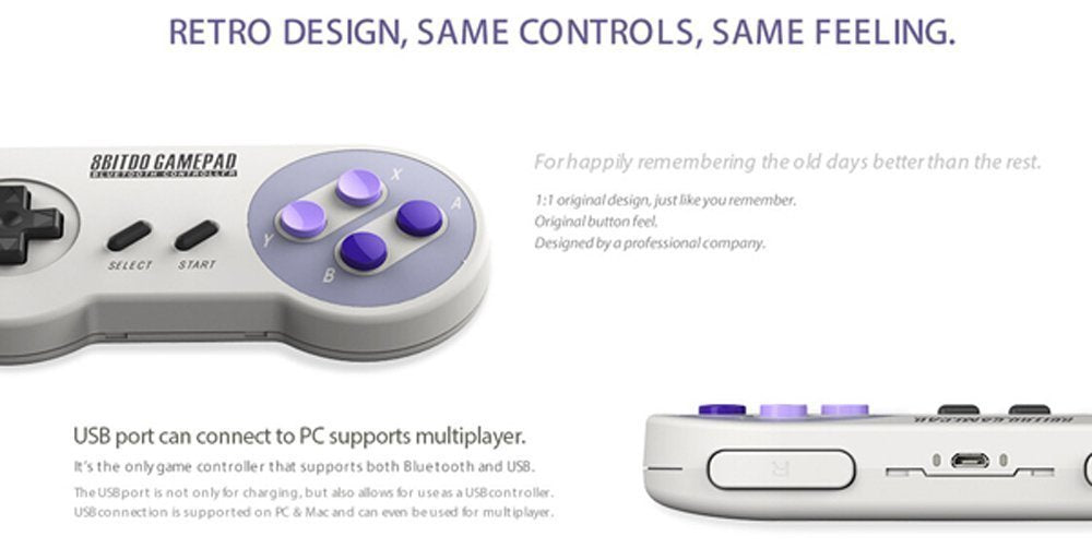 8bitdo Snes30, Mando Bluetooth Gamepad InaláMbrico