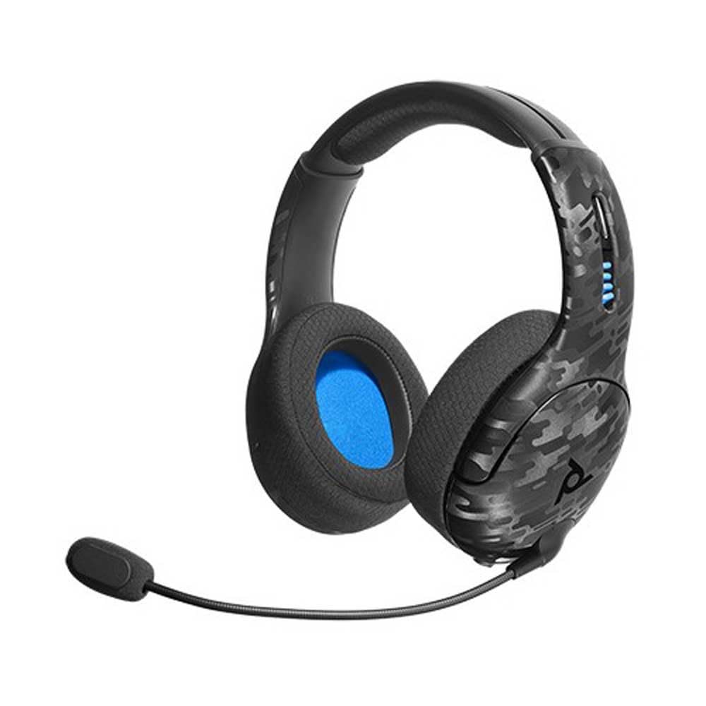 PDP LVL50 Wireless Headset – Auriculares Inalámbricos con Micrófono Noise Cancelling para PS4/PS5 – Batería de 16h y Diseño Ligero Camo Negro
