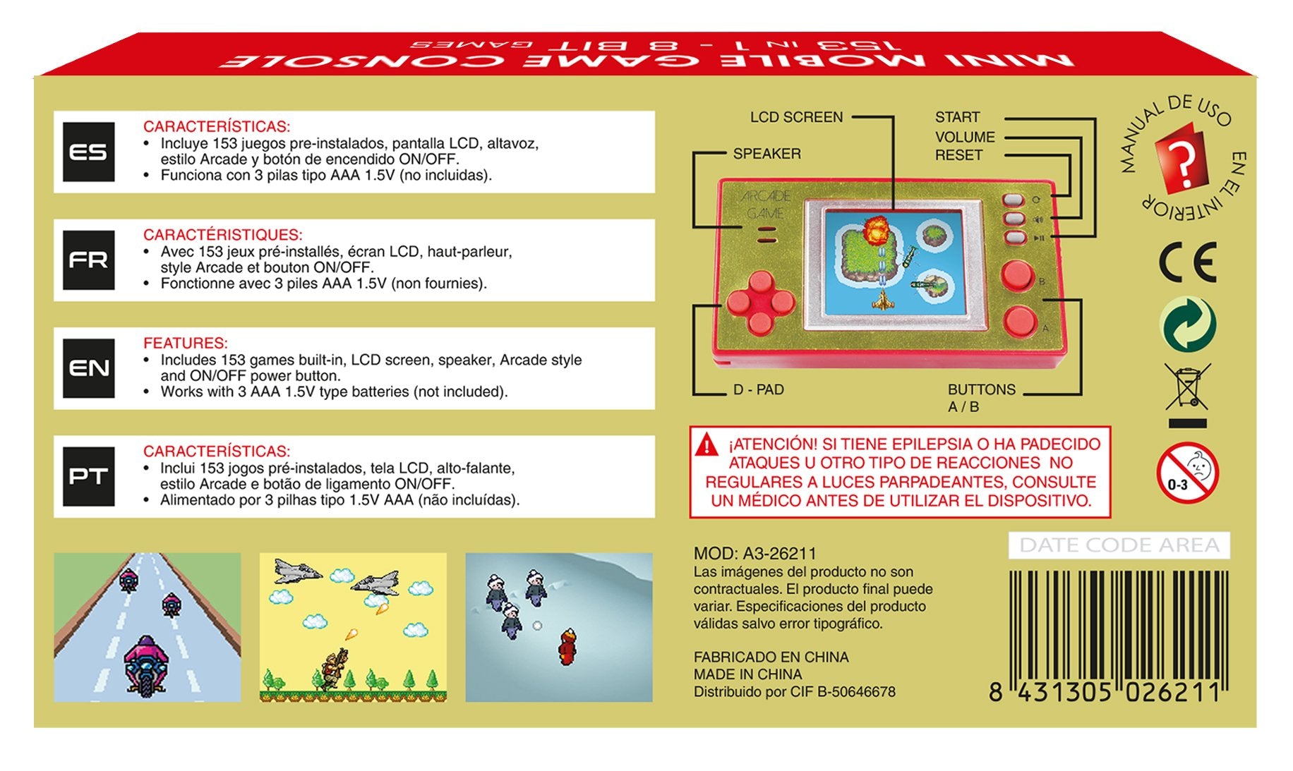 Mini Mobile Game Consola - 153 En 1