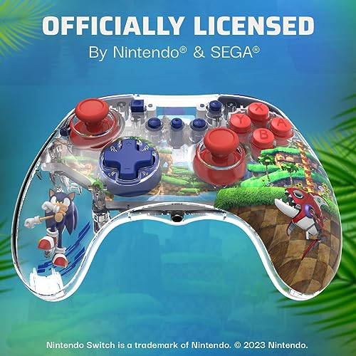 PDP REALMz Contrôleur filaire LED Light-up Pro : Sonic Green Hill Zone pour Nintendo Switch et Nintendo Switch - Modèle OLED