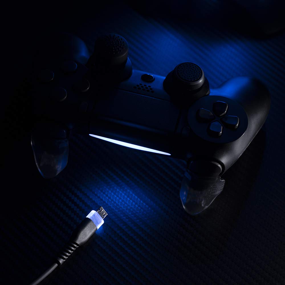 Cable Micro Usb, Supersoft Anti-Nodo Led Para Mando PS4 - /PS4 Pro/PS4 Slim/Xbox One/Xbox One X controller