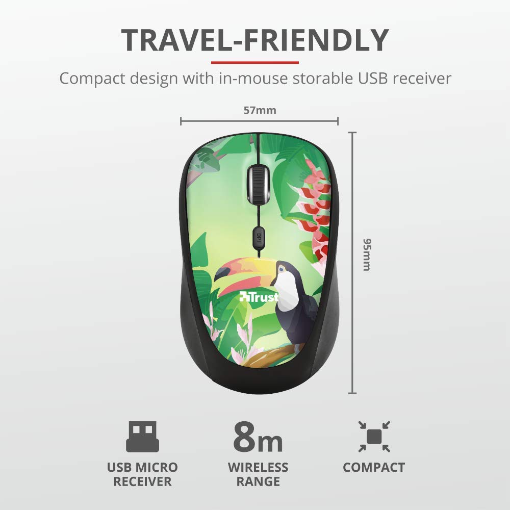 Souris sans fil Trust Yvi - Verte