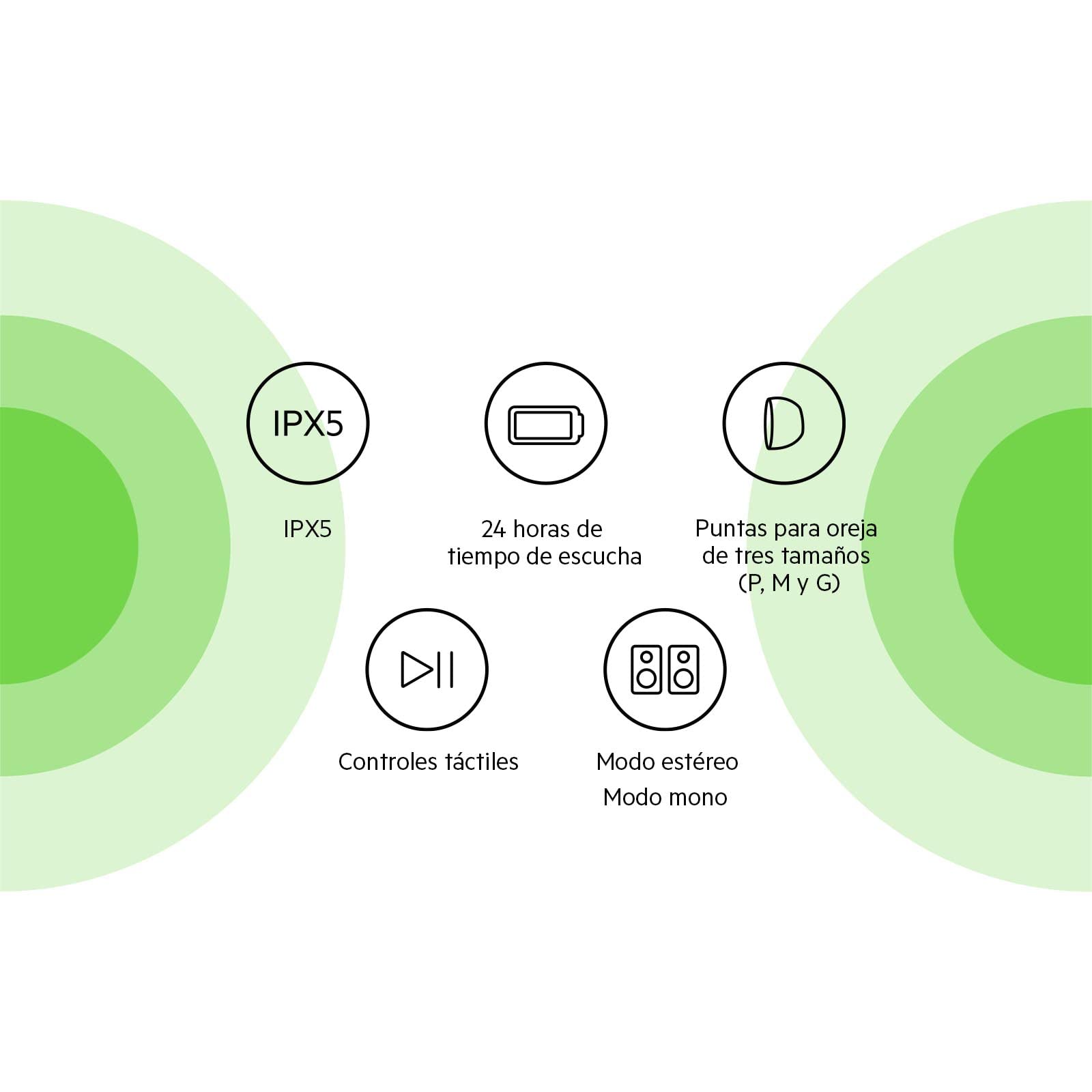 Belkin Auriculares inalámbricos, Cascos True Wireless Bluetooth SOUNDFORM Move con Controles táctiles y Grado IPX5 de Resistencia al Agua y el Sudor, Graves potentes, iPhone, Android y Otros
