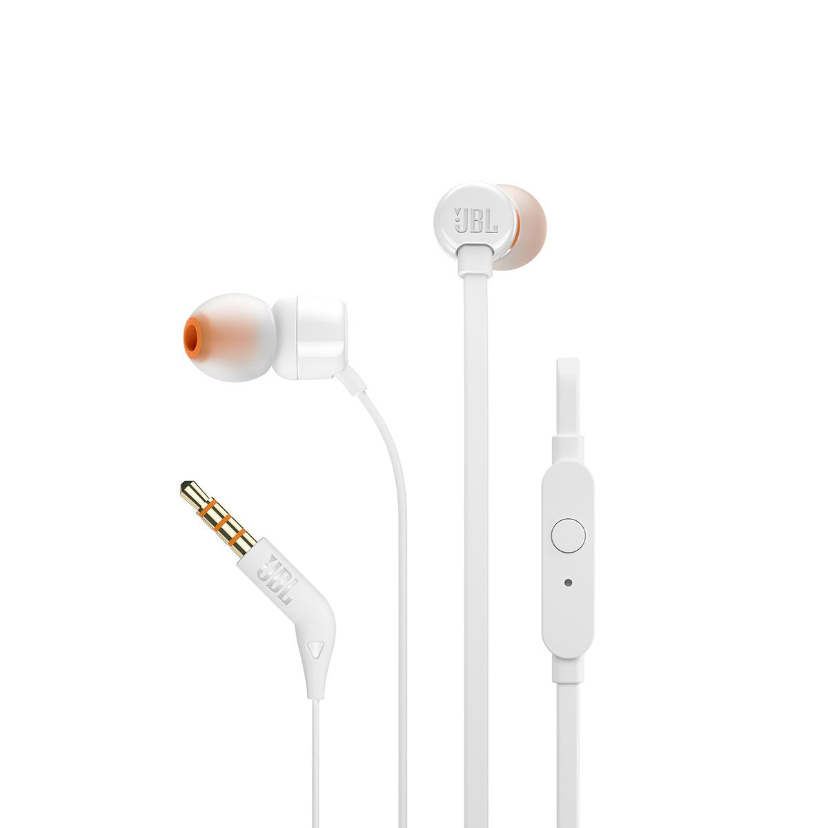 JBL Auriculares T160 Tune Wired IN-Ear Headphone with Mic White