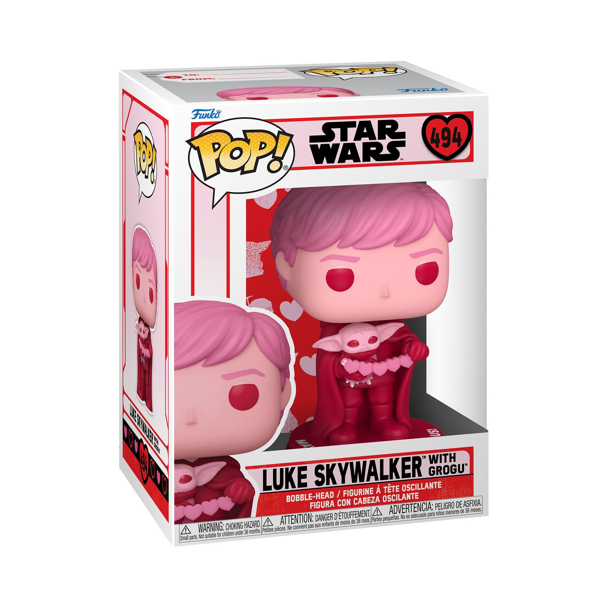 Funko Pop! Star Wars: Valentines - Luke Skywalker & Grogu (The Child, Baby Yoda) - The Mandalorian - Figura De Vinilo Coleccionable - Idea De Regalo- Mercancia Oficial - Juguetes Para NiñOs Y Adultos