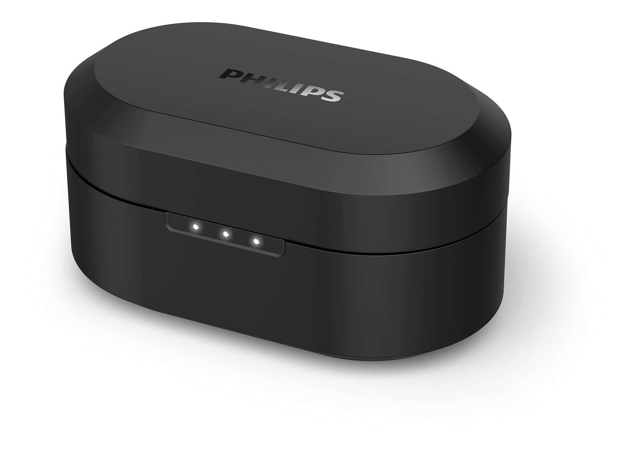 Philips T8505BK/00 Auriculares Intrauditivos Inalámbricos (Reducción de Ruido Activa Híbrida, Micrófonos Duales, Controlador Neodimio 13 mm, Asistente de Google, Carga Rápida) Negro, Modelo 2020/2021