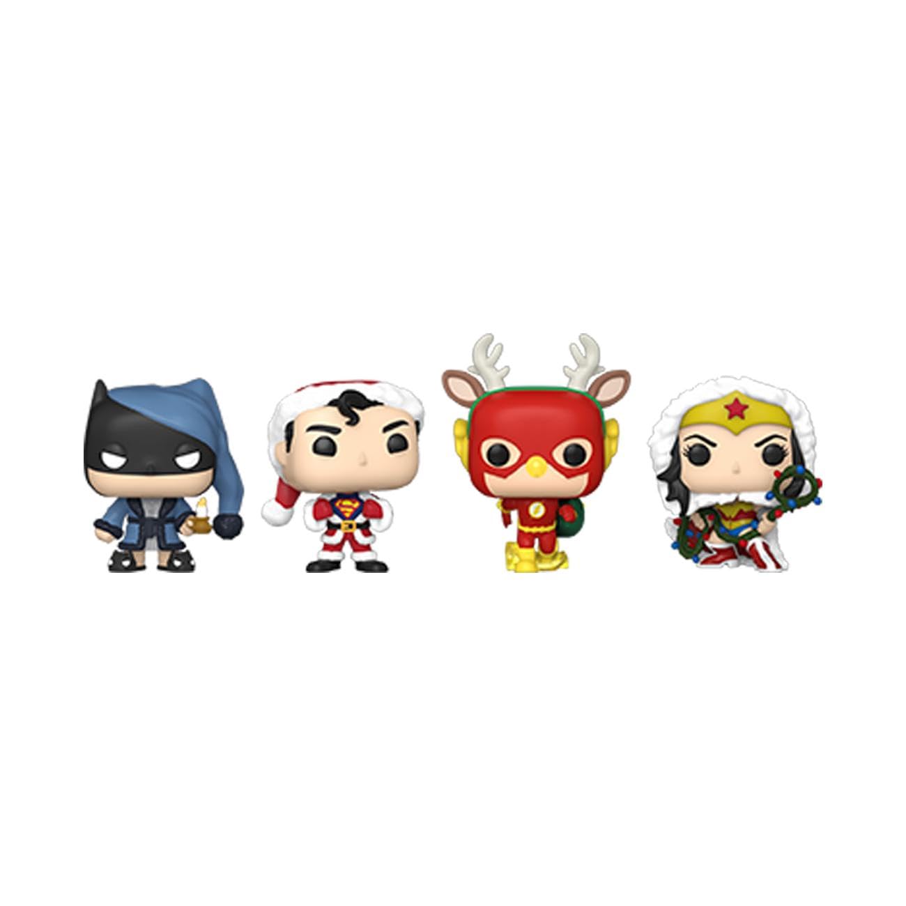 Funko Pocket Pop! Dc Holiday - Superman - Tree Holiday Box 4 Pieces - Dc Comics - Llavero - Minifigura De Vinilo Coleccionable Llavero Original - Relleno De Calcetines - Idea De Regalo