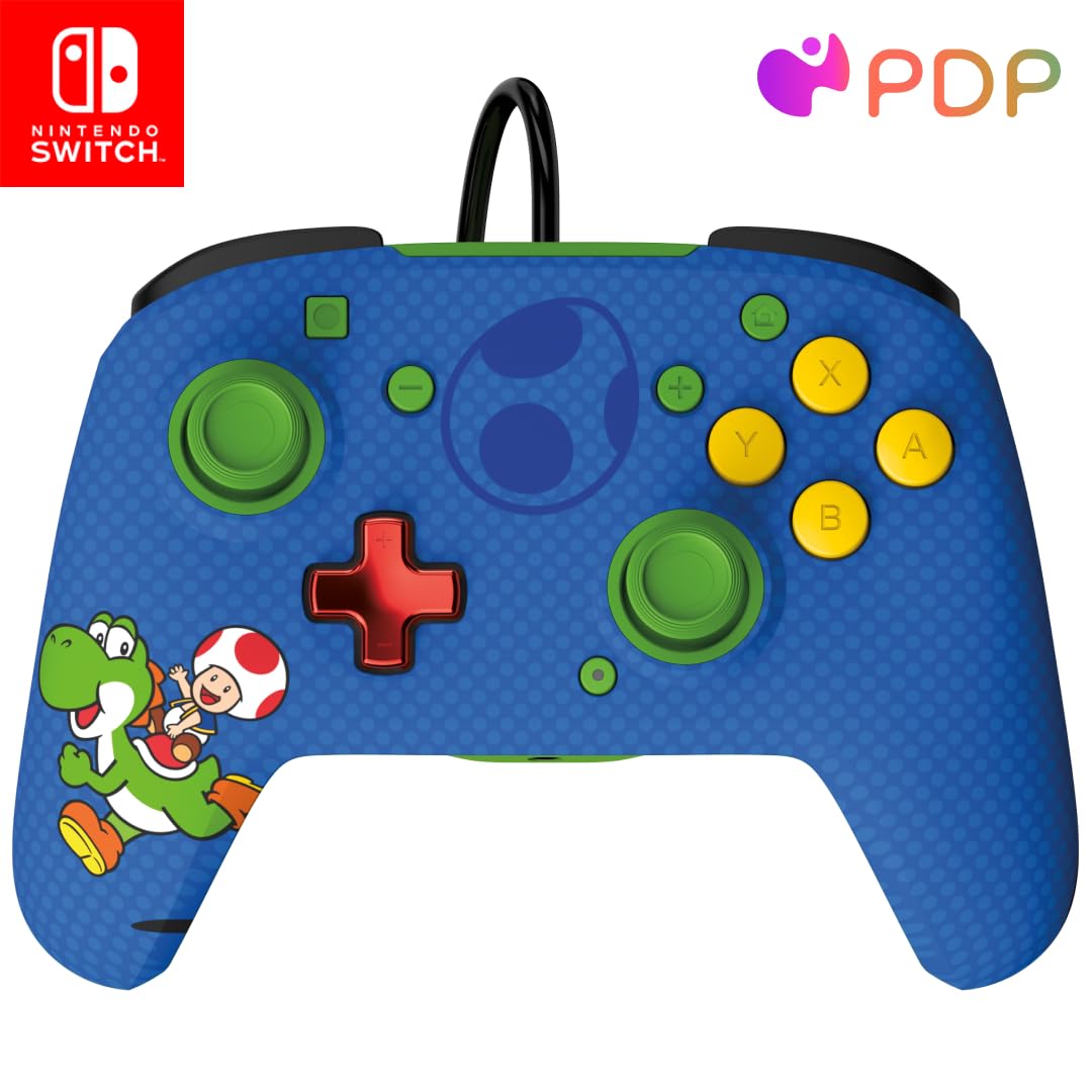PDP Switch Rematch Manette filaire TOAD & YOSHI Sous licence officielle Nintendo - Boutons, sticks, déclencheurs et palettes personnalisables - Manettes ergonomiques