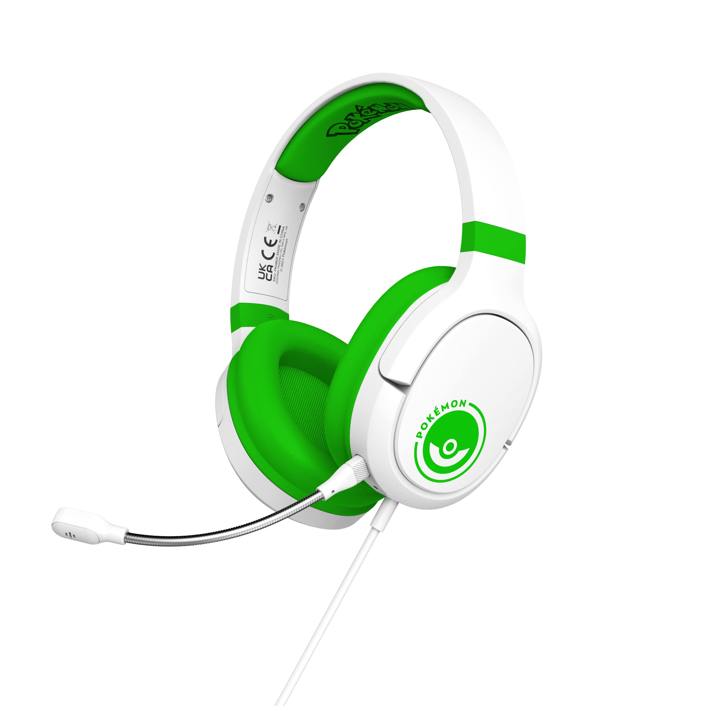 OTL Technologies Pro G1 Casque Gaming POKÉMON POKÉ Ball Blanc et Vert