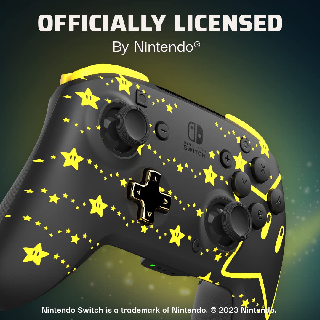 Mando Nintendo Switch Pdp Rematch Glow InaláMbrico Mario Stars - Nuevo