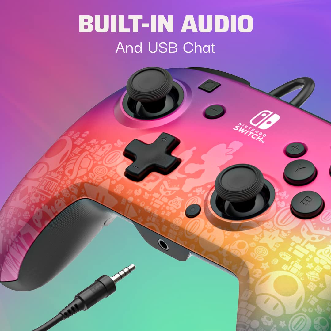 Manette filaire PDP Switch Rematch STAR SPECTRUM sous licence officielle Nintendo - Boutons, sticks, déclencheurs et palettes personnalisables - Manettes ergonomiques