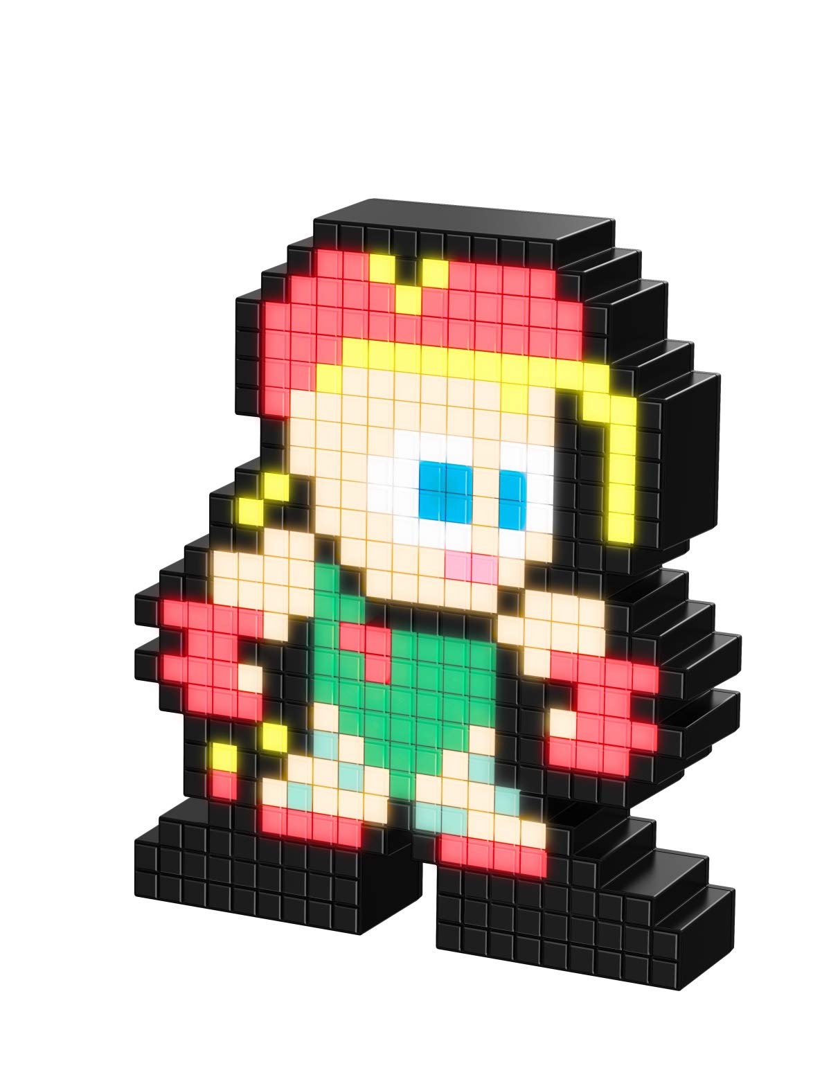 PDP Cammy Pixel Pals Street Fighter, vert/rouge, 3,4 x 4,4 x 6,2 pouces