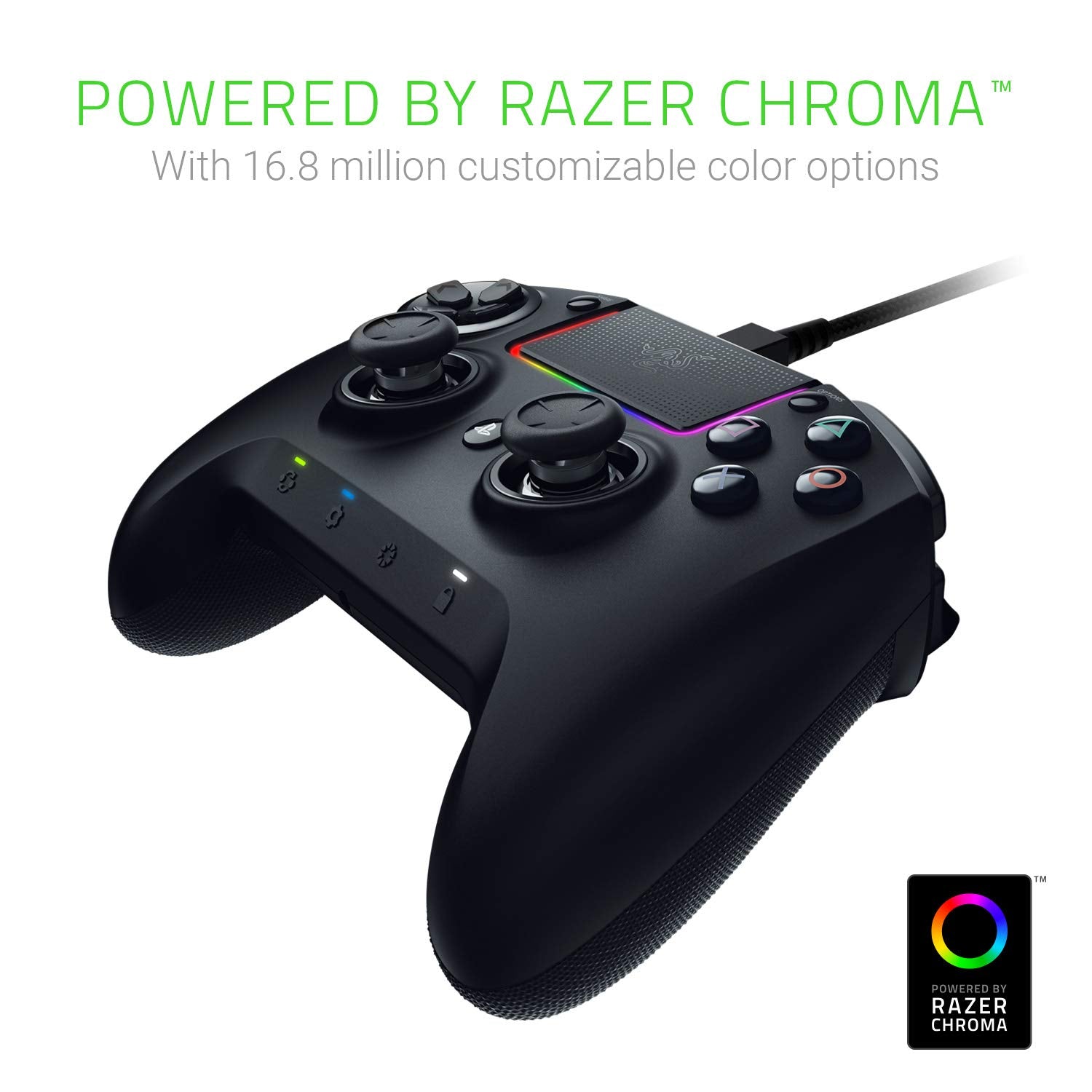 Razer Raiju Ultimate (2019) - Mando InaláMbrico Y Con Cable Para PS4 - + PC (mando Bluetooth con cable e inalámbrico, botones de acción mecatáctiles, intercambiables) Negro