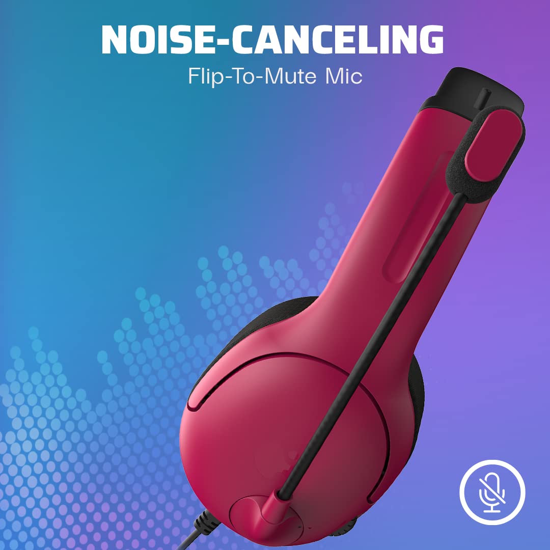 Pdp Airlite Wired Auricular Red With Noise Cancelling Microphone For Sony Playstation PS5 - PS4, Officially Licensed