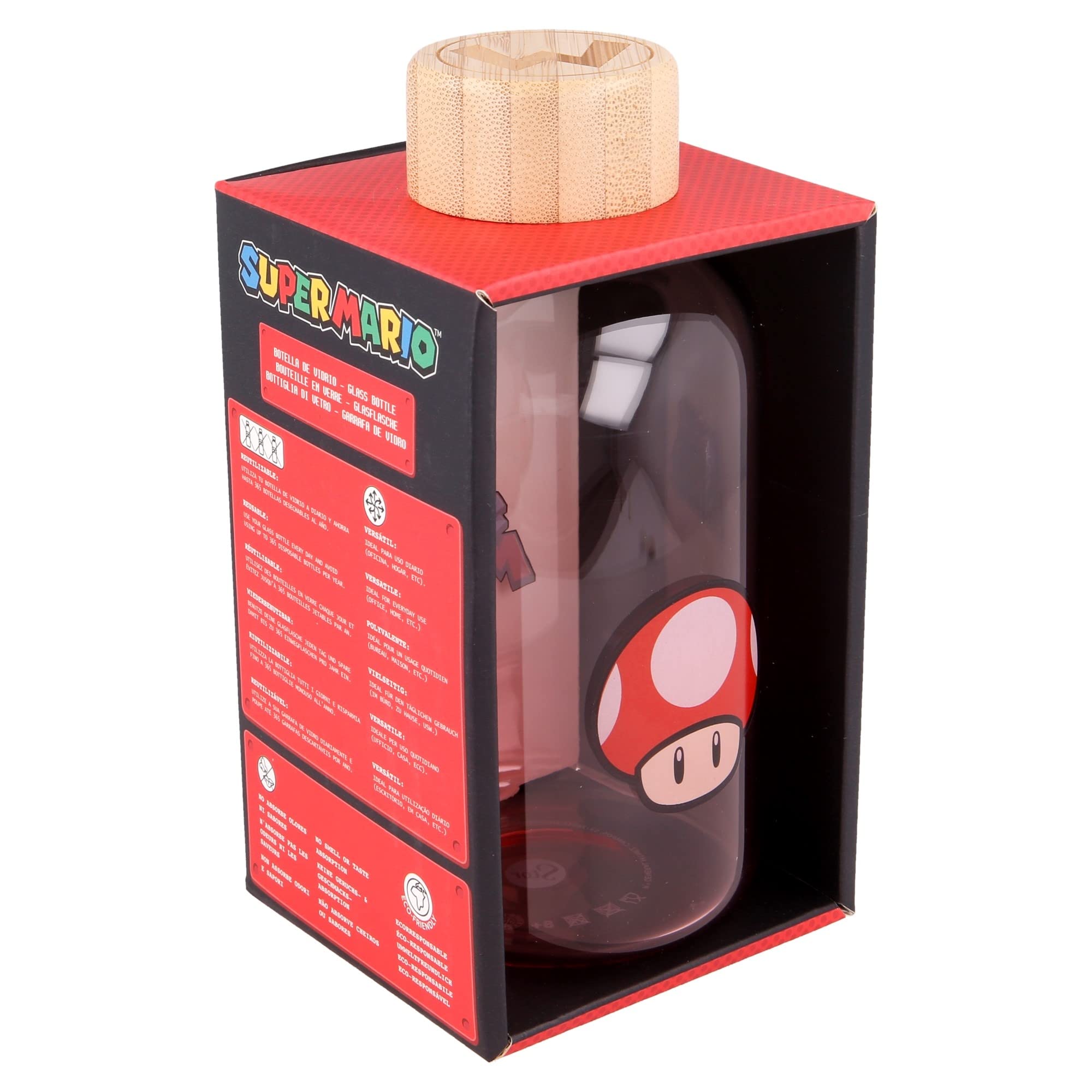 Stor8412497003846vidrio Botella, 620 Ml Capacidad, Super Mario