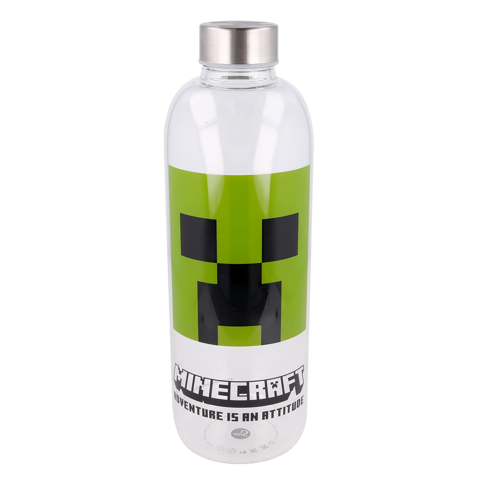 Stor8412497004454vidrio Botella, 1030 Ml Capacidad, Minecraft