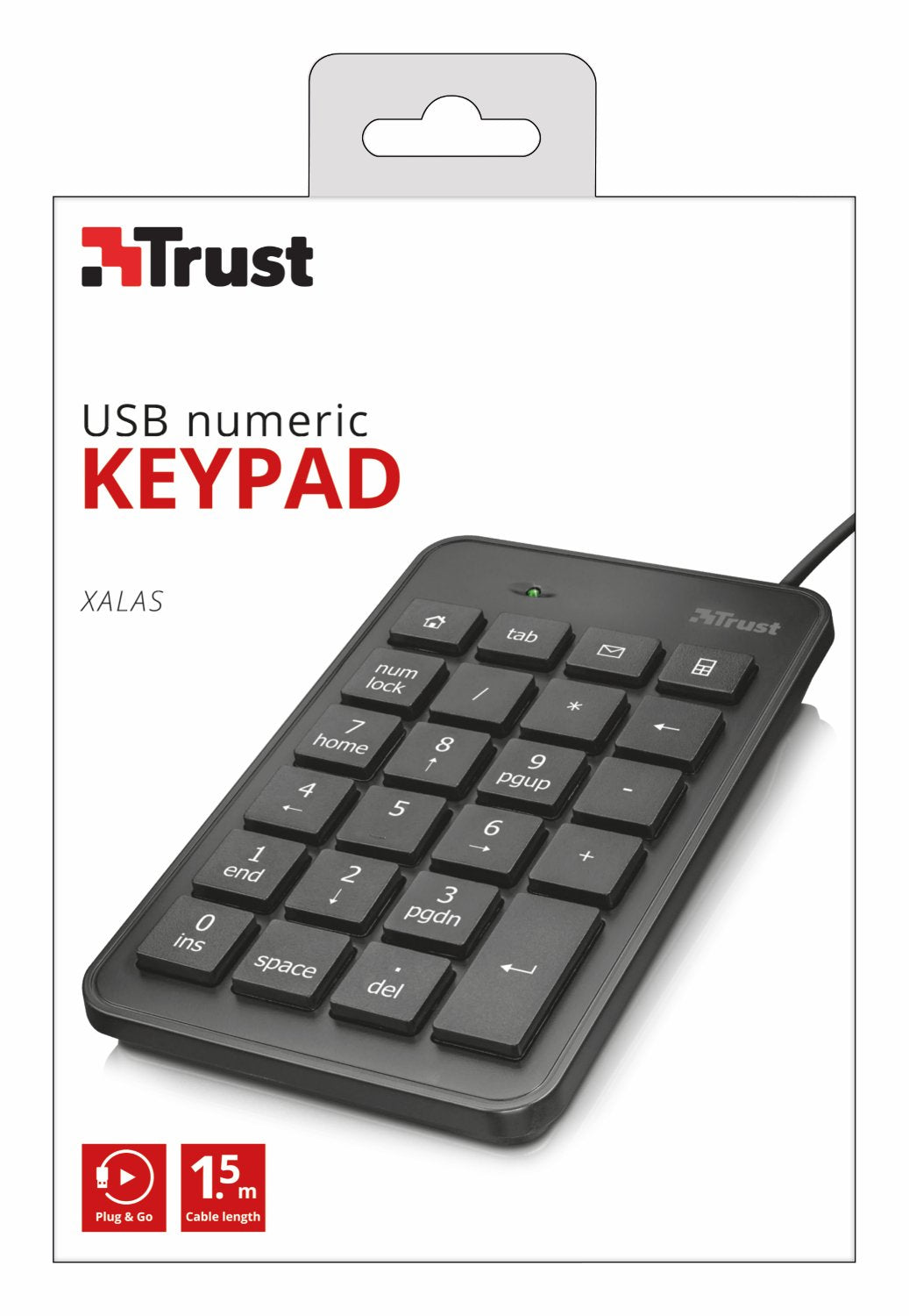 Trust Xalas - Teclado NuméRico Usb, Color Negro