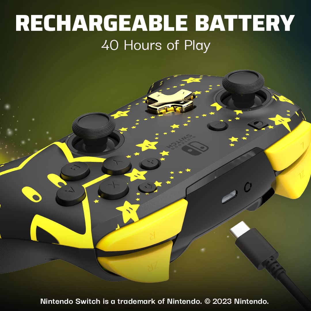 Mando Nintendo Switch Pdp Rematch Glow InaláMbrico Mario Stars - Nuevo