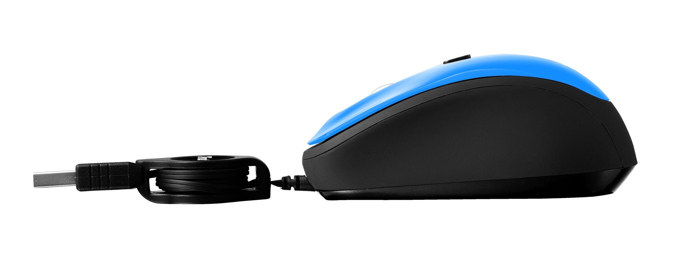 Trust Yvi - Souris optique avec câble rétractable, bleue