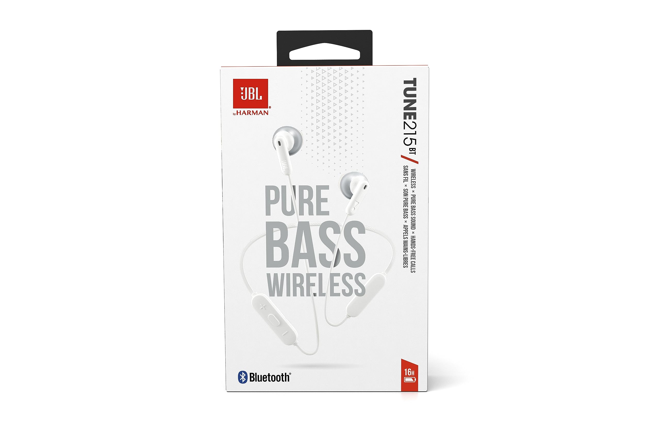 JBL Tune 215 Auriculares inalámbricos con Bluetooth, Sonido Pure Bass y conexión multipunto, batería de 16 horas con carga rápida, color blanco