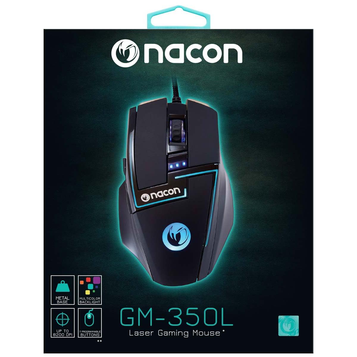 Nacon - RatóN Gaming Pcgm-350l Con Luces De Fondo Multicolor, 7 Botones, 250 A 8200 Dpi, Usb Plug & Play, 1.8 M (Pc)
