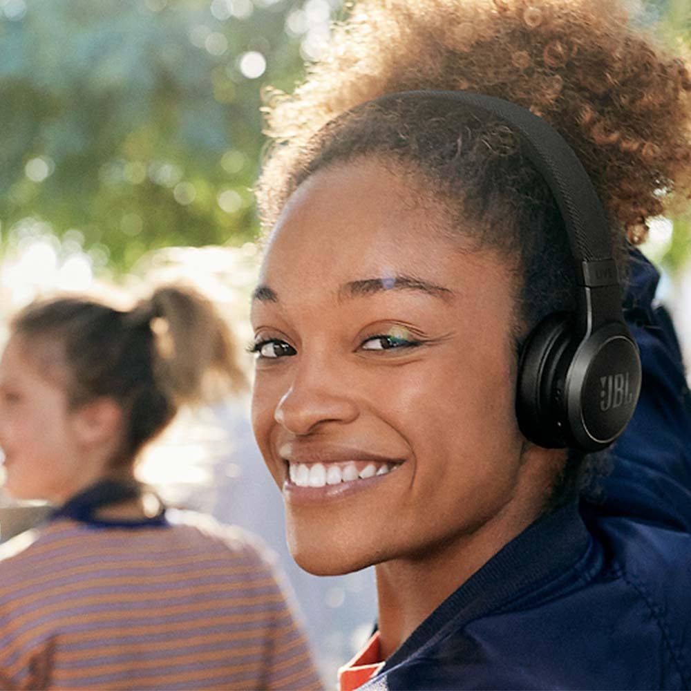 JBL LIVE 460 NC Auriculares supraaurales inalámbricos con cancelación adaptativa de ruido, tecnología Bluetooth, hasta 50h de batería sin NC, asistente de voz y conexión multipunto, negro