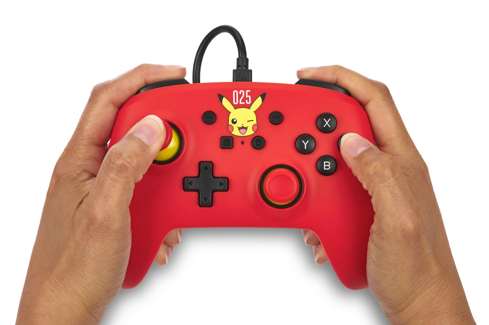 Mando Nintendo Switch Powera Con Cable Pikachu Riendo - Nuevo