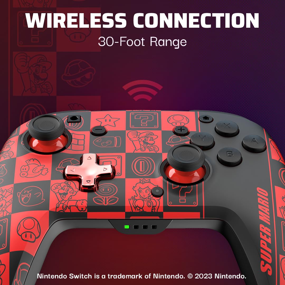 Mando Nintendo Switch Pdp Official Wireless Deluxe Controller Glow Super Icons