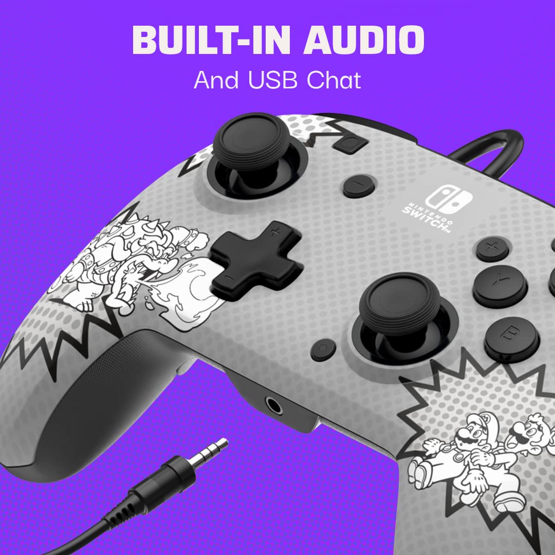 PDP Switch Rematch Manette filaire COMIC STRIP BROS Sous licence officielle Nintendo - Boutons, sticks, déclencheurs et palettes personnalisables - Manettes ergonomiques
