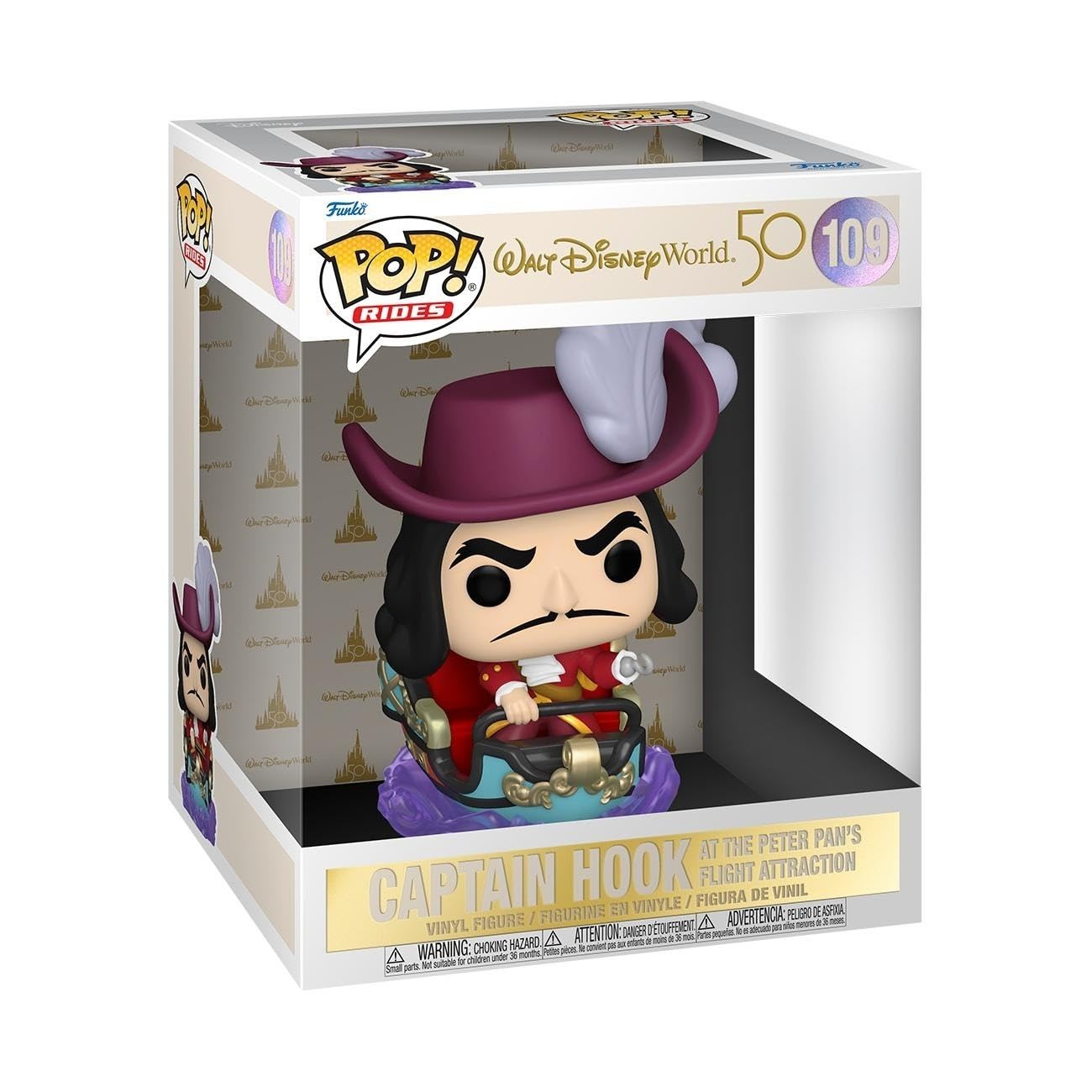 Funko Pop! Ride: Wdw50- Captain Hook On Peter Pan Flight - Disney World 50th Anniversary - Figura De Vinilo Coleccionable - Idea De Regalo- Mercancia Oficial - Juguetes Para NiñOs Y Adultos