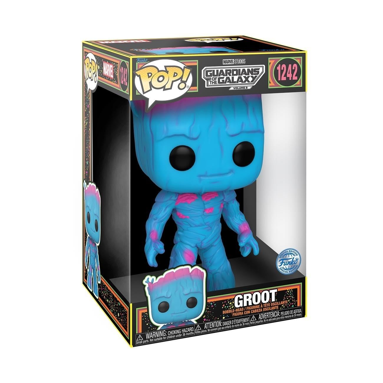 Funko Pop! Jumbo: Guardians Of The Galaxy 3 - Groot - Luz Ultravioleta - Guardianes De La Galaxia - Figura De Vinilo Coleccionable - Idea De Regalo- Mercancia Oficial - Juguetes Para NiñOs Y Adultos