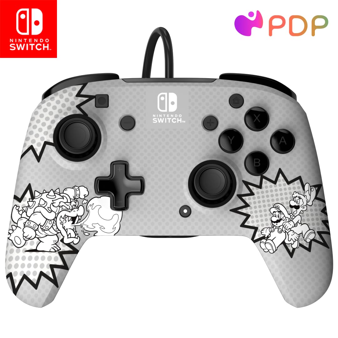 PDP Switch Rematch Manette filaire COMIC STRIP BROS Sous licence officielle Nintendo - Boutons, sticks, déclencheurs et palettes personnalisables - Manettes ergonomiques