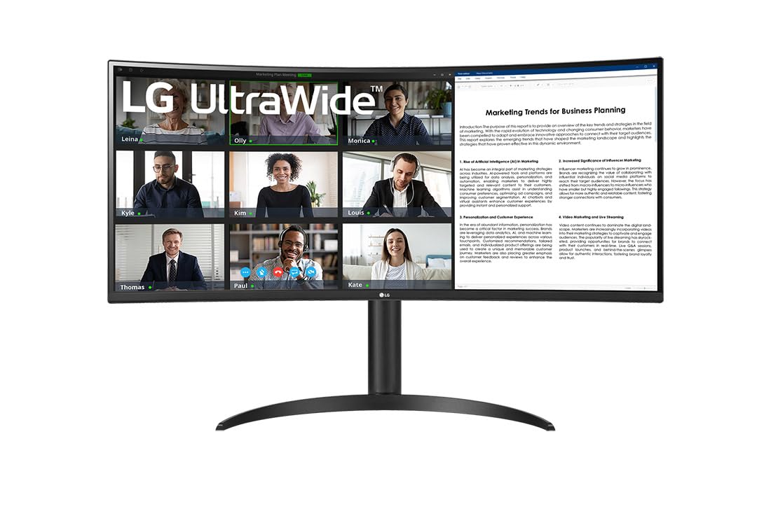 Monitor Profesional Ultrapanorámico Curvo LG 34WR55QC-B 34'/ WQHD/ Regulable en altura/ Negro