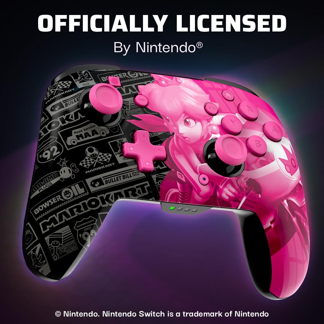Manette sans fil PDP Rematch GLOW Grand Prix Peach Nintendo Switch