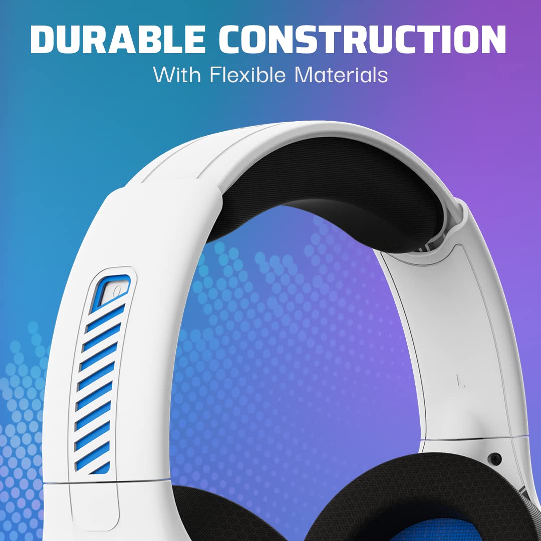 Pdp Airlite Pro Wireless Auricular White With Noise Cancelling Microphone For Sony Playstation PS5 - PS4, Officially Licensed