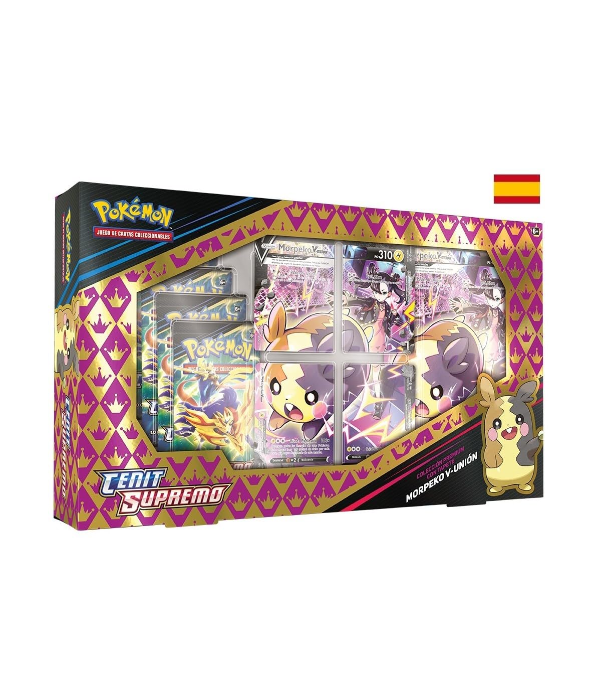 Bandai - Juego De Cartas PokéMon Tcg: Morpeko V Union 125 Playmat Box Cenit Supremo (Version En EspañOl) - Pc50353 Multicolor - Domina La Batalla Con Tu PokéMon Favorito - Cartas Coleccionable Para Los Fanaticos De Pokemon.