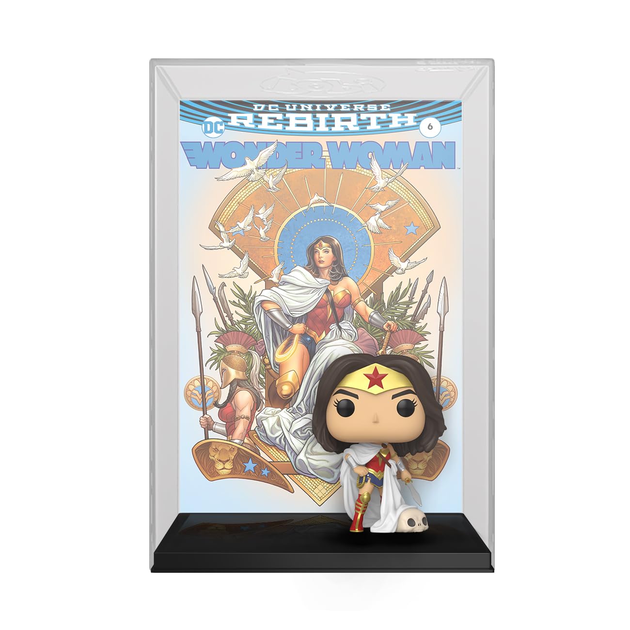 Funko Pop! Vinyl Comic Cover: Wonder Woman 80th - Wonder Woman - (Rebirth) On Throne - Figura De Vinilo Coleccionable - Idea De Regalo- Mercancia Oficial - Juguetes Para NiñOs Y Adultos
