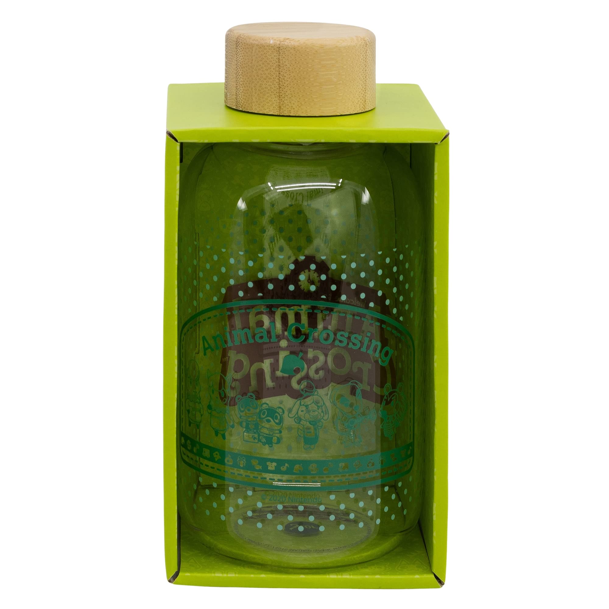 Botella De Agua De Cristal De Borosilicato Reutilizable De 620 Ml Con TapóN HerméTico De Animal Crossing