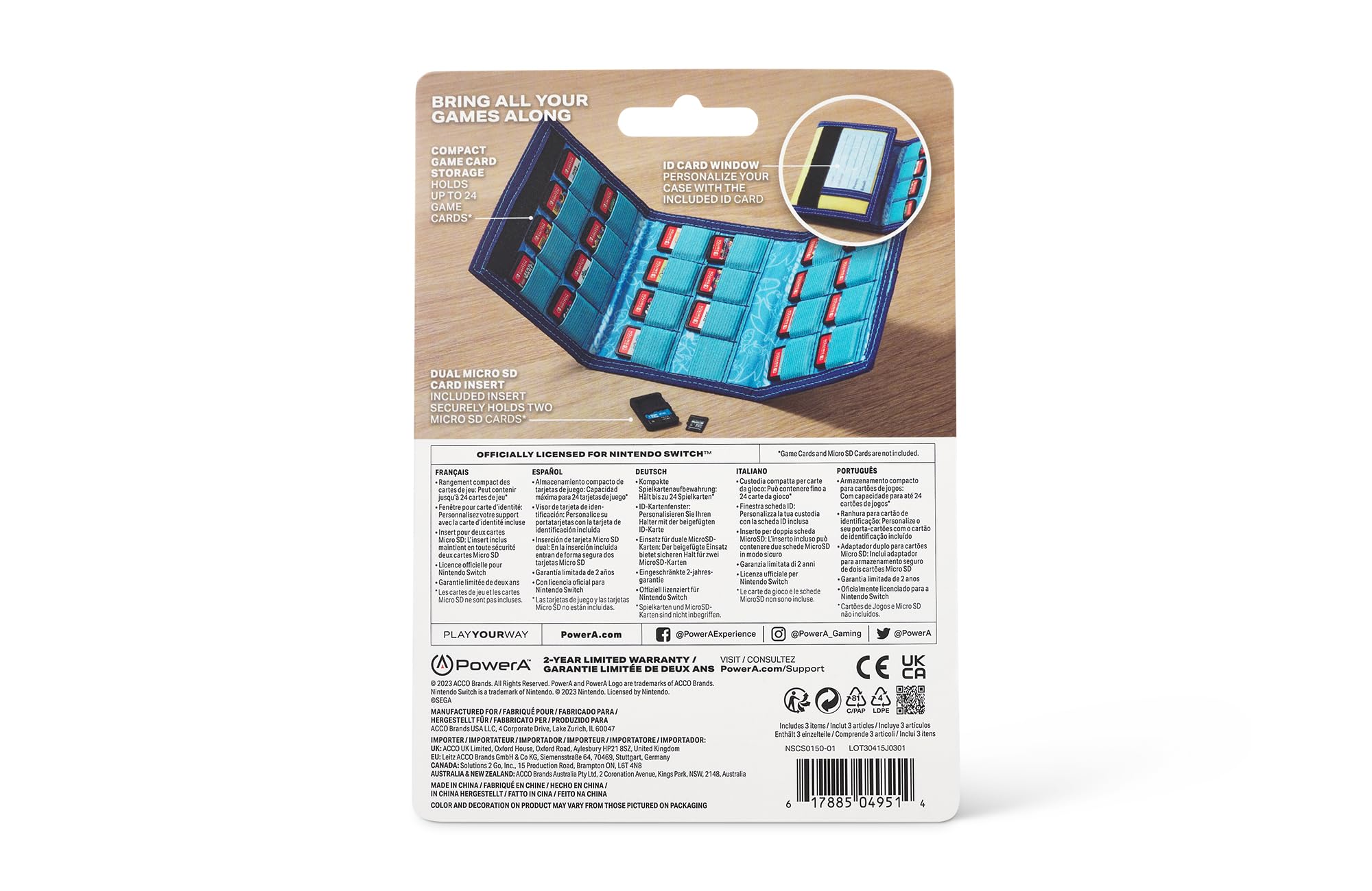 Fundas Y Almacenamiento Powera Estuche Plegable Para Tarjetas De Juego Patada Sonic ( NINTENDO SWITCH - )