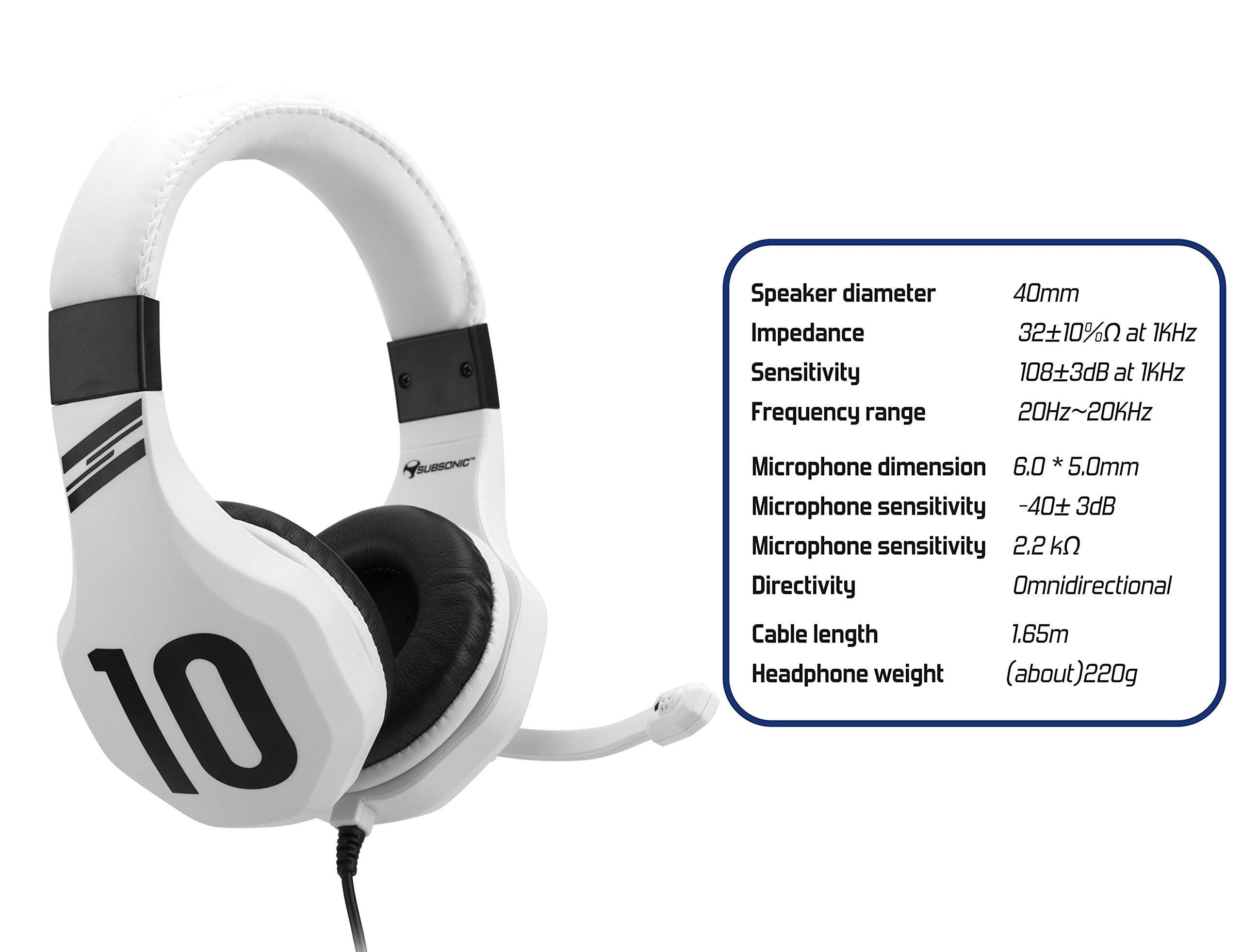 Subsonic - Auricular Para Juegos Para PS4 - / Xbox one/PC/Switch (sólo Fortnite) - Accesorios para gamers - Blanco (Xbox One)